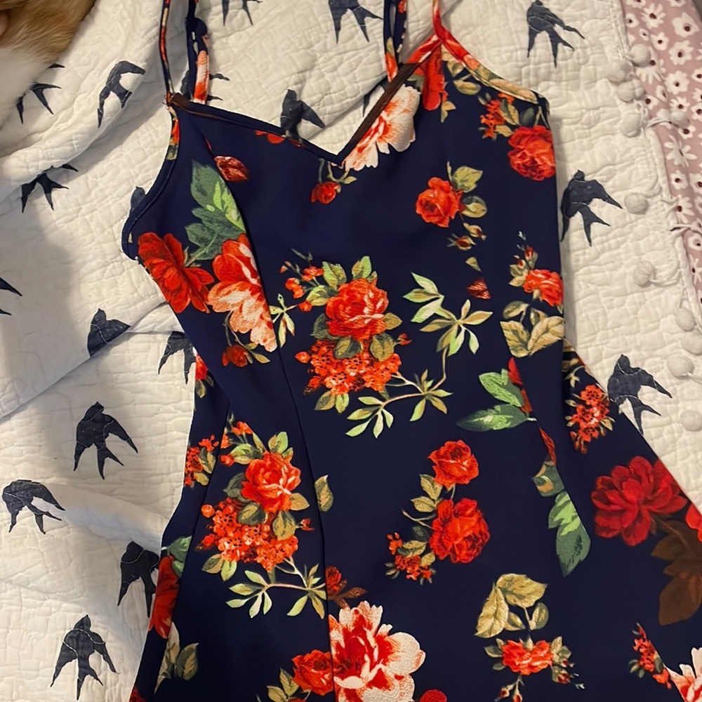 Navy Floral Dress